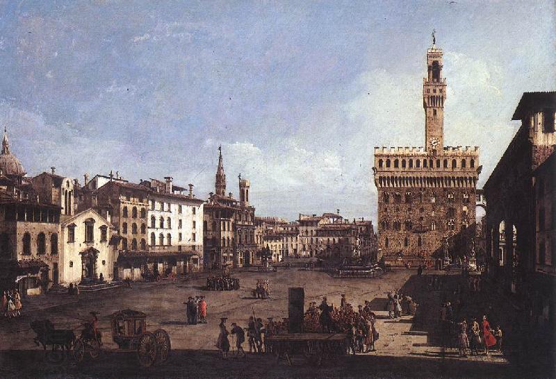 BELLOTTO, Bernardo The Piazza della Signoria in Florence oil painting picture